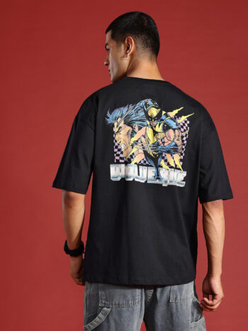 Wolverine Print Drop-Shoulder Sleeves Pure Cotton Oversized T-shirt