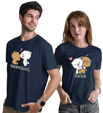 Couple Love Printed Matching 100% Cotton Tshirt for Men and Women - CPN-Pair