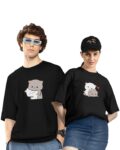 Impryo Couple T-Shirts Cotton | Oversized Tshirt for Men Women Love (Set of 2